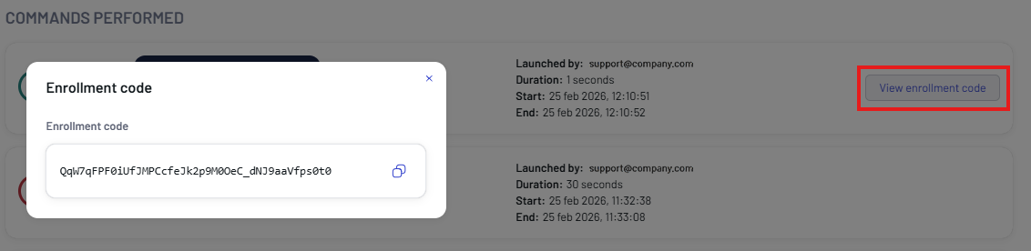 View Enrollment Code