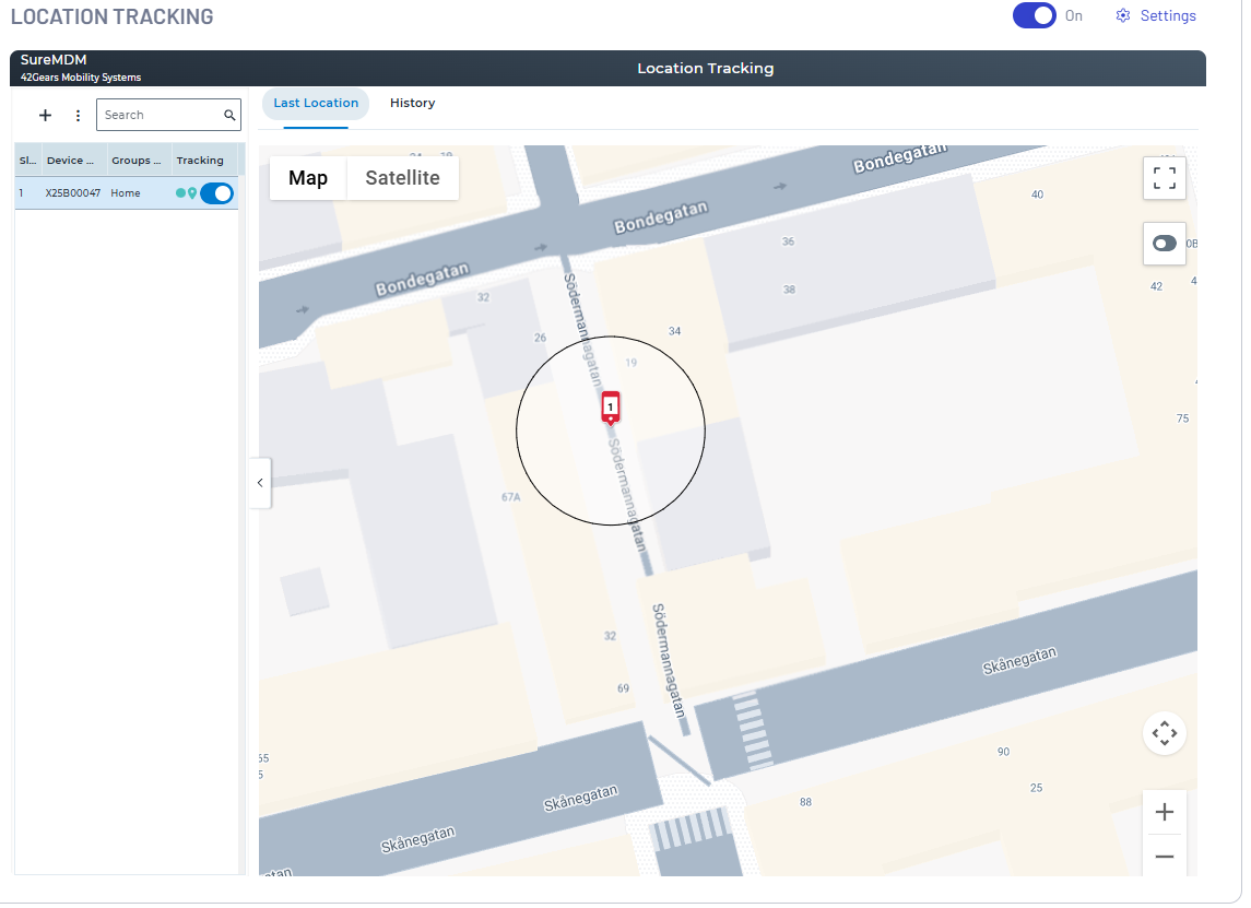 Location Tracking Screen