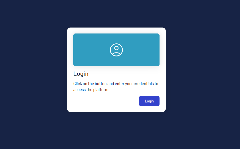 Login screen with login button highlighted
