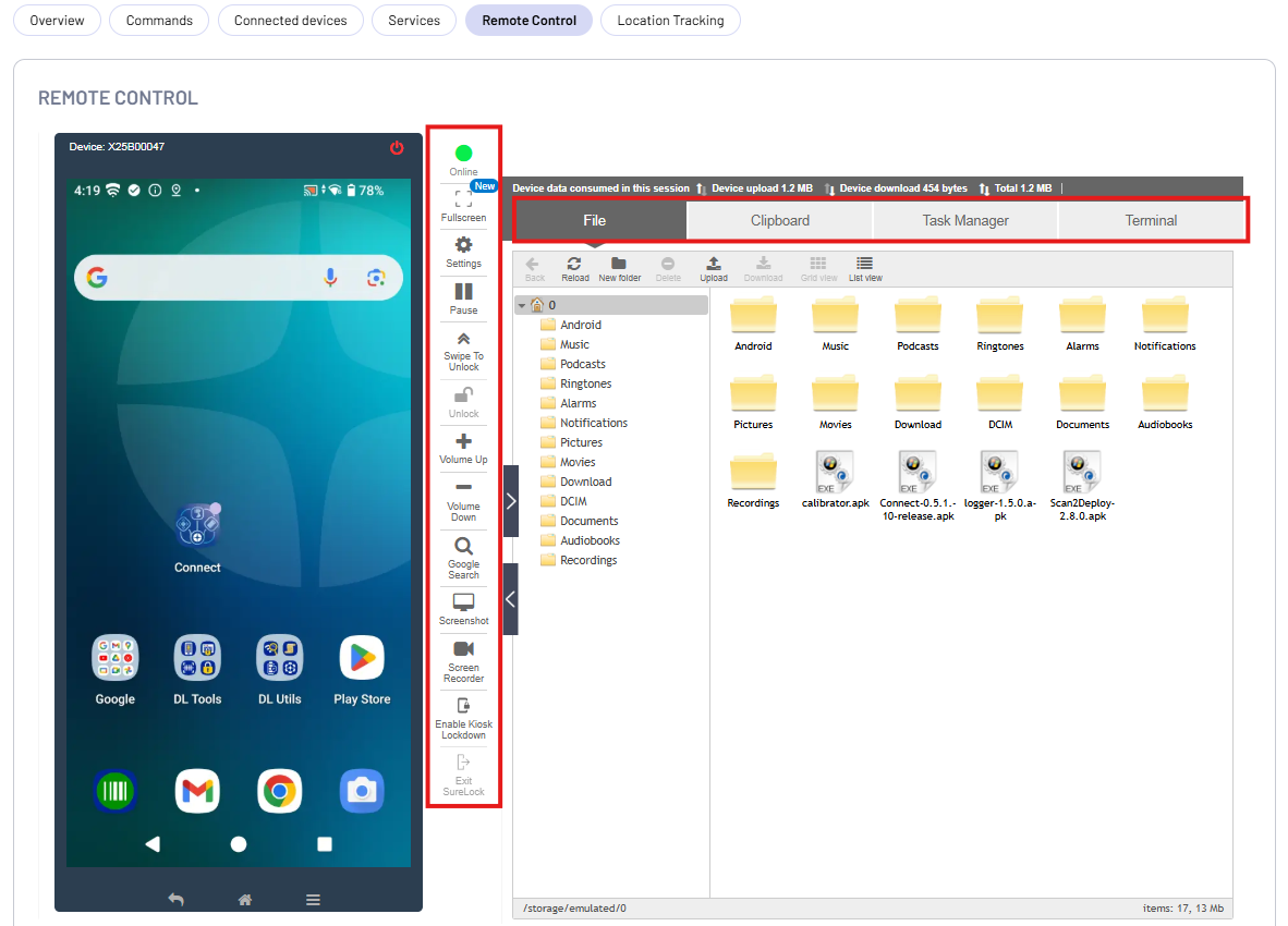 Remote Control Screen